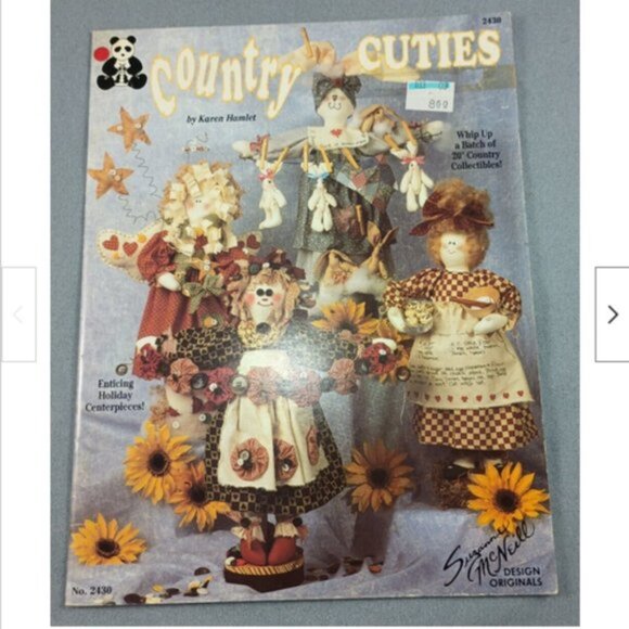 Country Cuties Decor Centerpiece Stand Up Dolls Karen Hamlet Craft Pattern Book - Picture 1 of 3